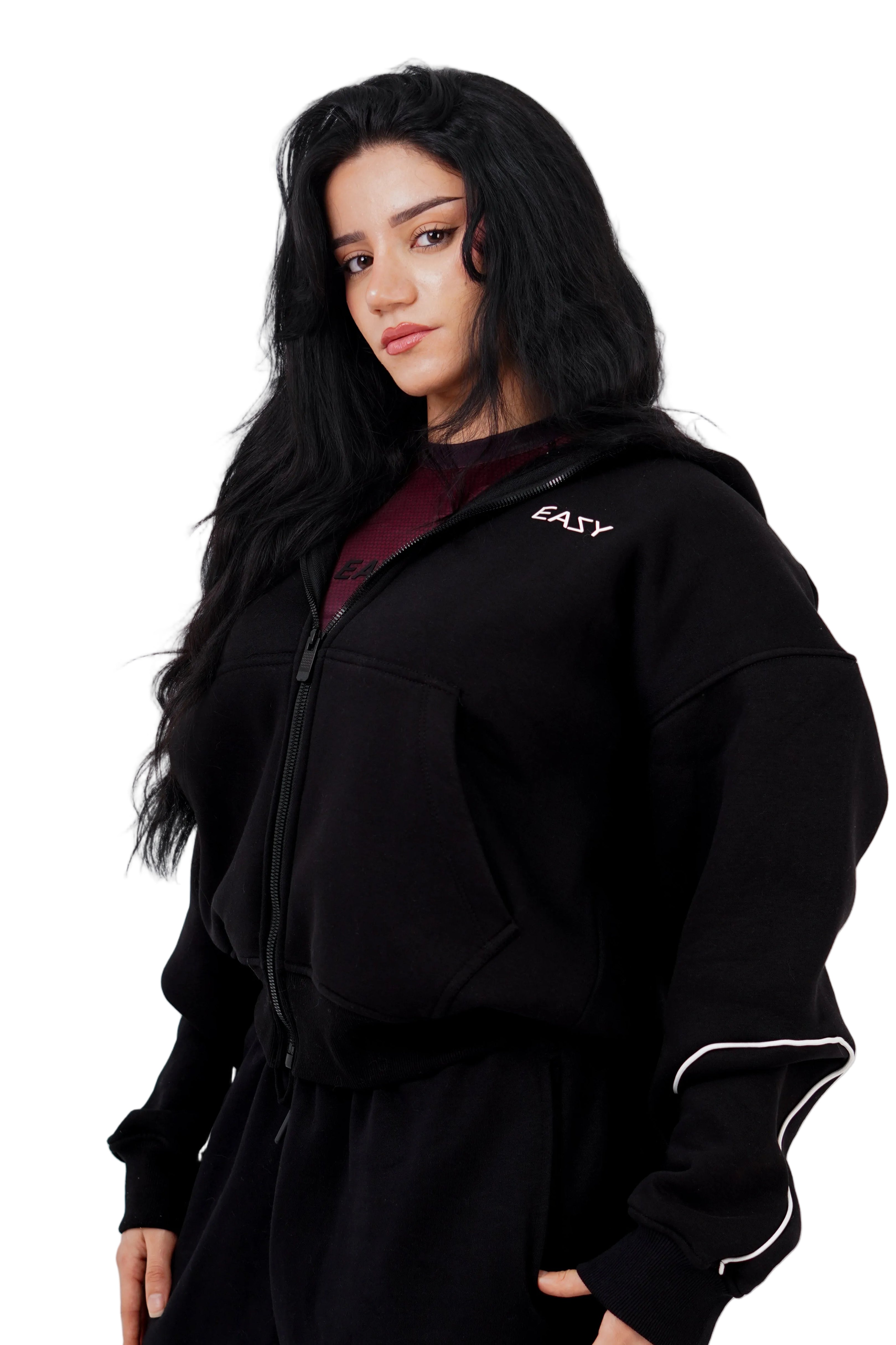 ZIP UP JACKET-BLACK